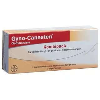 Комбінована упаковка Gyno-Canesten 3 вагінальні таблетки та 20 г крему