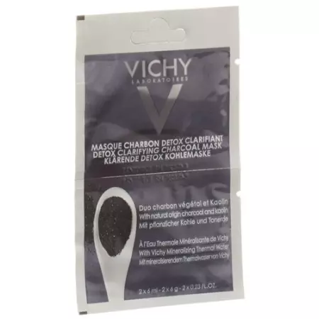 Vichy Pureté Thermale освітлююча детокс вугільна маска 2 пакетики 6 мл