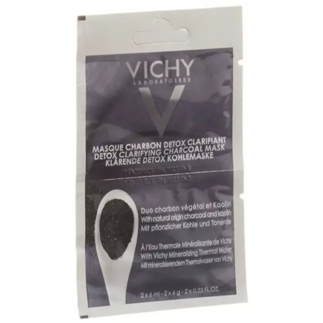 Vichy Pureté Thermale освітлююча детокс вугільна маска 2 пакетики 6 мл
