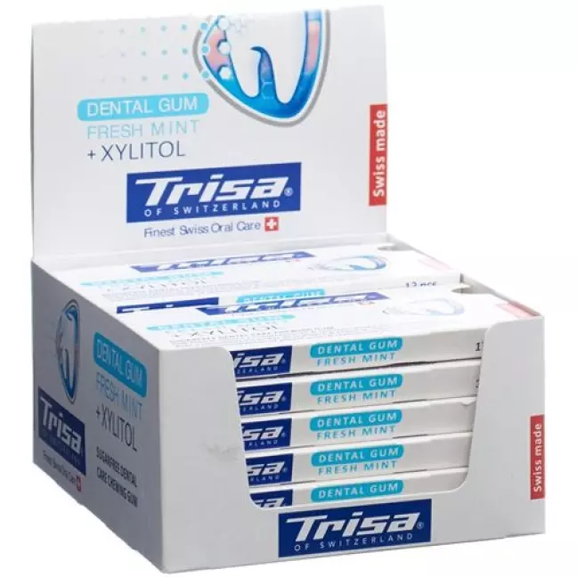 Trisa Dental Gum Fresh Mint Display 12 x 12 шт Trisa Dental Gum Fresh Mint Display 12 x 12 шт