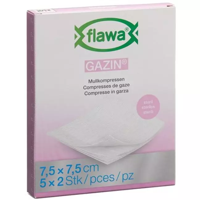 Компреси марлеві Flawa Gazin 7,5х7,5 см стерильні 5 х 2 шт