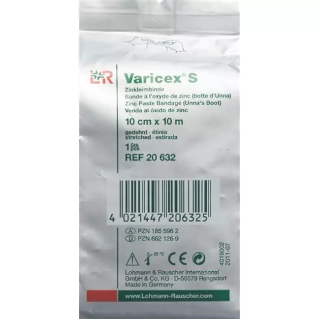 Бинт цинковий клей Varicex S 10см х 10м 10 шт