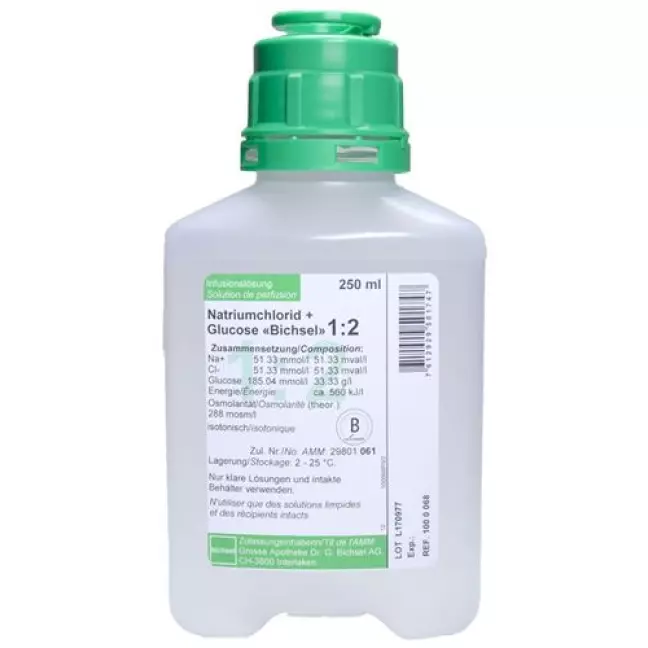 NaCl Gluc 1:2 Bichsel 250 мл без столових приборів PP Fl 24 шт.