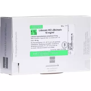 Lidocaine HCl Bichsel 1% Inj Lös 50 мг/5 мл 10 ампер 5 мл