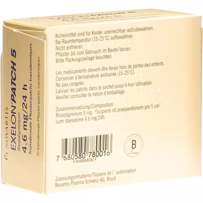 Exelon Patch 5 Matrixpfl 4,6 мг/24 год 30 шт Exelon Patch 5 Matrixpfl 4,6 мг/24 год 30 шт
