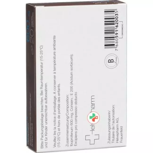 Ibuprofen N Helvepharm Filmtabl 600 мг 20 шт Ibuprofen N Helvepharm Filmtabl 600 мг 20 шт