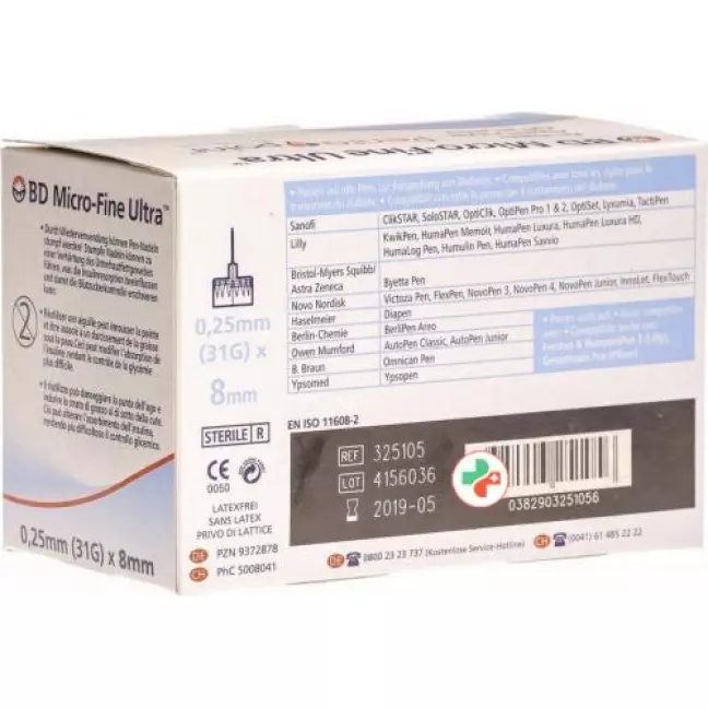 Голка BD ULTRA-Fine Pen Needle 31G 0,25x8 мм 105 шт.