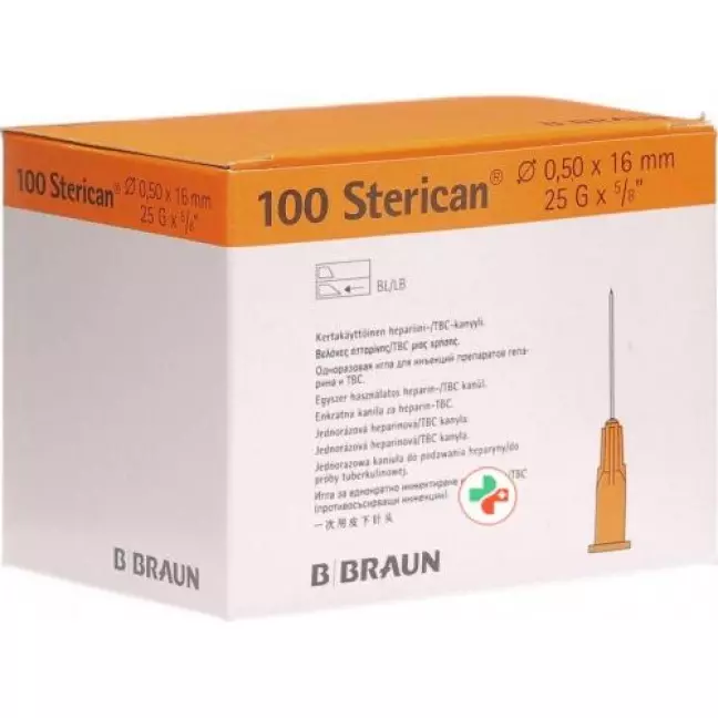 Sterican Nadel 25г 0.50x16мм Orange Luer 100 штук Sterican Nadel 25г 0.50x16мм Orange Luer 100 штук