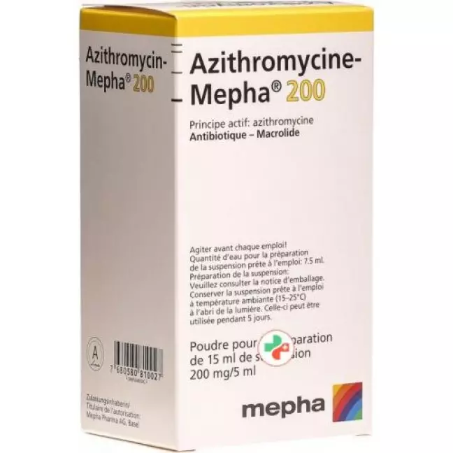 Азитроміцин-Мефа Plv 200 мг/5 мл для приготування суспензії Азитроміцин-Мефа Plv 200 мг/5 мл для приготування суспензії