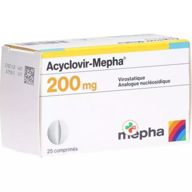 Ацикловір-Мефа таблетки 200 мг 25 шт Ацикловір-Мефа таблетки 200 мг 25 шт