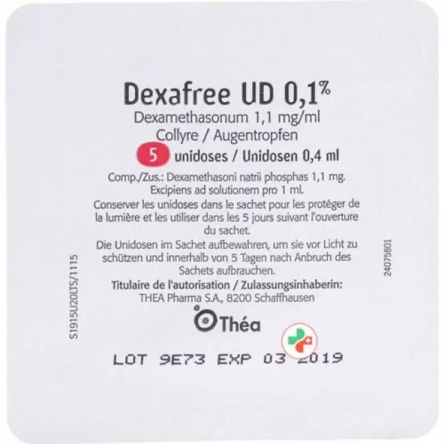 Dexafree UD Gtt Opht 0,1% 20 монодоз 0,4 мл Dexafree UD Gtt Opht 0,1% 20 монодоз 0,4 мл