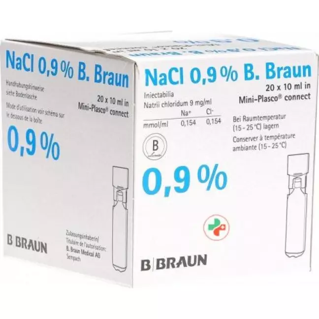 NaCl B. Розчин-носій Braun 0,9% 10 мл Mini Plasco connect 20 шт