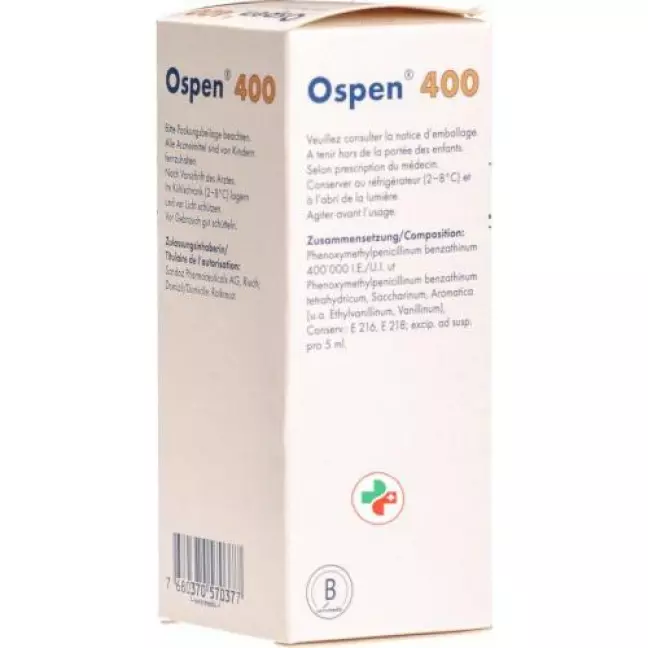Оспен 400 сироп 400000 МО/5 мл флакон 60 мл Оспен 400 сироп 400000 МО/5 мл флакон 60 мл