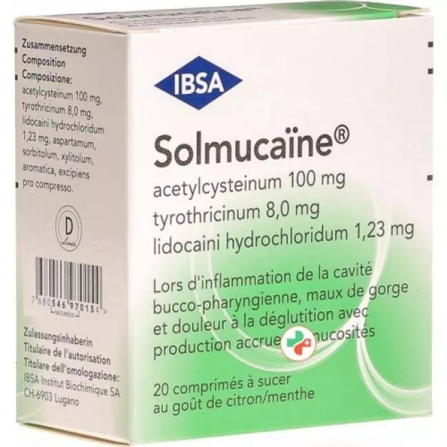 Solmucaïne льодяник 20 шт Solmucaïne льодяник 20 шт