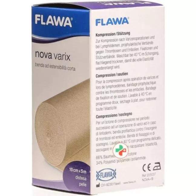 Flawa Nova Varix Kurzzugbinde 10смx5m Hautfarben Flawa Nova Varix Kurzzugbinde 10смx5m Hautfarben