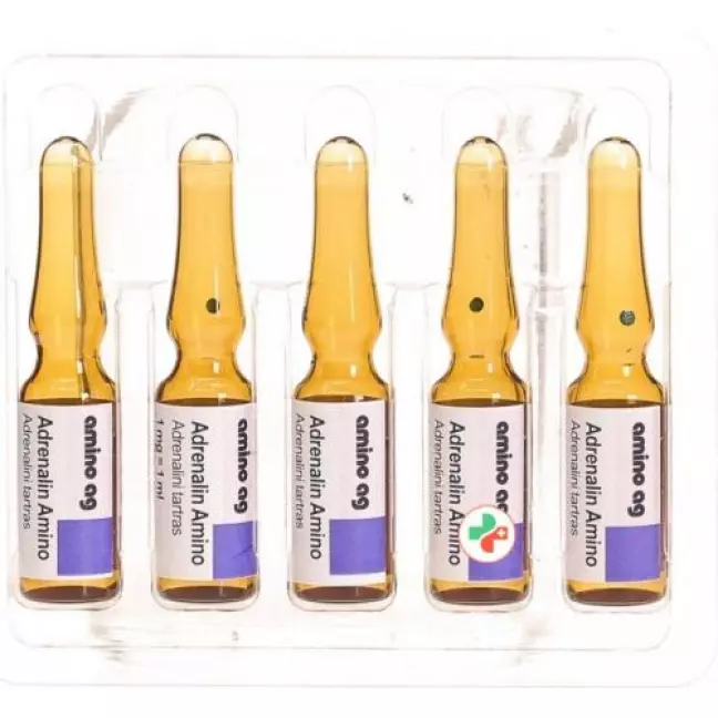 Adrenaline Amino Inj Lös 1 mg/ml 10 Amp 1 ml Adrenaline Amino Inj Lös 1 mg/ml 10 Amp 1 ml