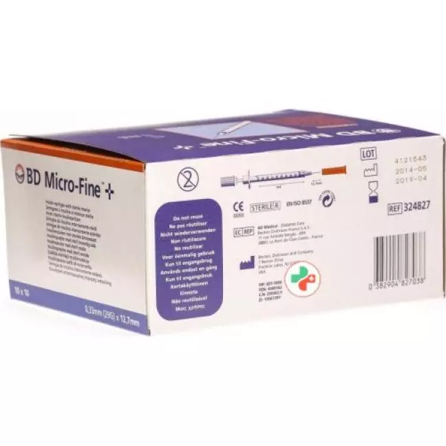 BD Micro-Fine+ U100 інсуліновий шприц 12,7x0,33 100x1 мл