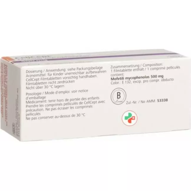 CellCept плівка таблетки 500 мг 150 шт CellCept плівка таблетки 500 мг 150 шт