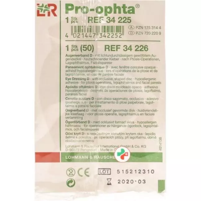 Пов&#39;язка для очей Pro Ophta D, світлонепроникна, під колір шкіри
