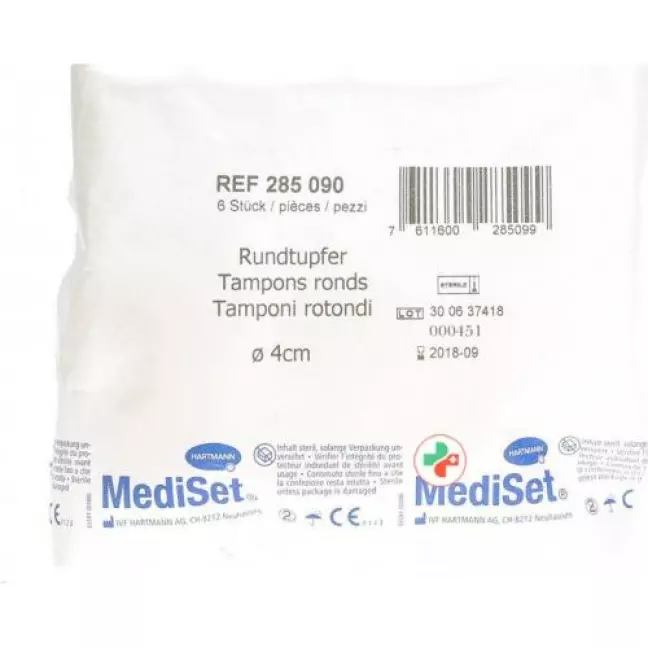 Тампони Mediset круглі 4 см стерильні 30 пакетиків 6 шт