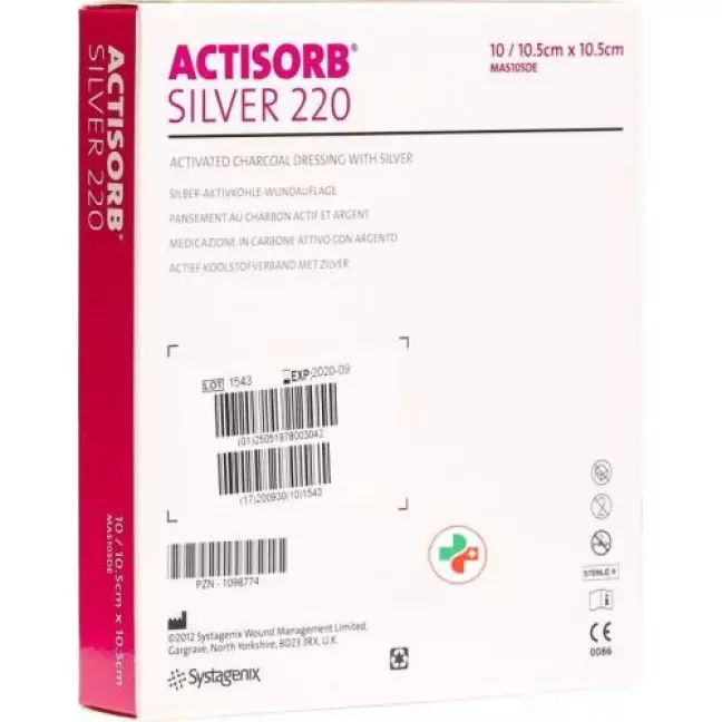 Let’s Protect Actisorb Silver 220 Kohleverband 10.5x10.5см 10 шт Let’s Protect Actisorb Silver 220 Kohleverband 10.5x10.5см 10 шт
