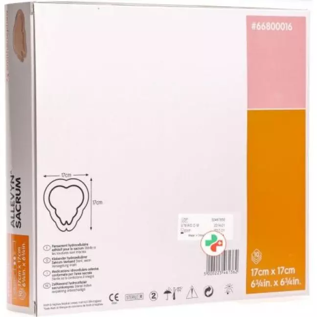 Allevyn Adhesive Sacrum ранова пов'язка 17х17 см 10 шт Allevyn Adhesive Sacrum ранова пов'язка 17х17 см 10 шт