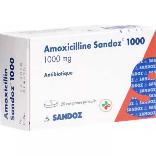 Amoxicillin Sandoz 1000 mg 20 filmtablets Amoxicillin Sandoz 1000 mg 20 filmtablets
