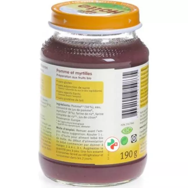 Holle Apfel Heidelbeeren nach 4 Monaten Bio 190 g Holle Apfel Heidelbeeren nach 4 Monaten Bio 190 g