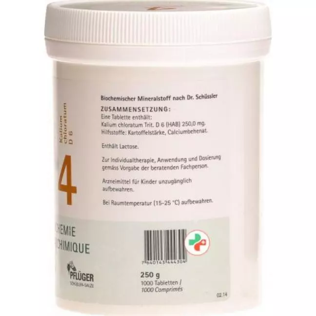 PFLÜGER SCHÜSSLER Nr4 Kal хлор таблетки D 6 250 г