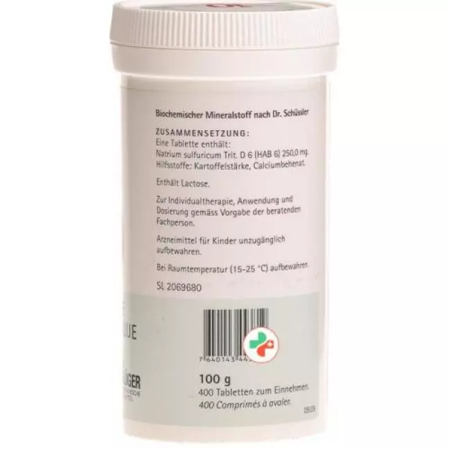Pflueger Schussler Nr. 10 Natr Sulf в таблетках, D 6 100г