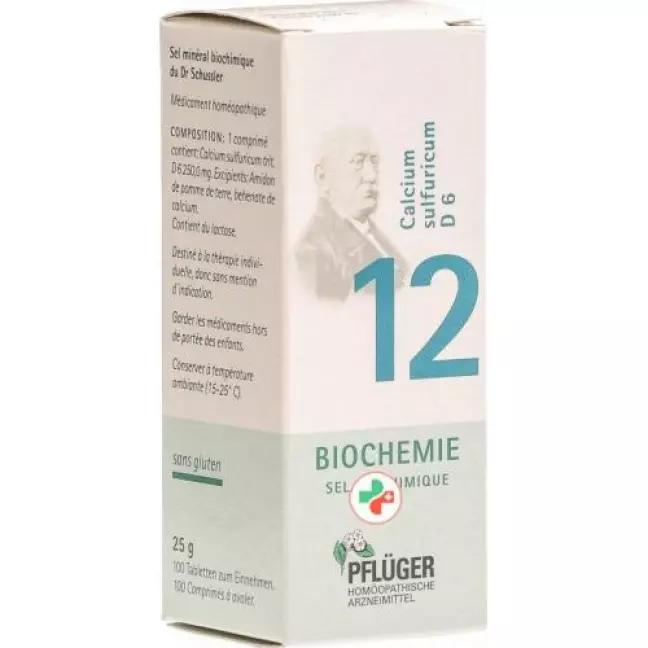 Pflueger Schussler Nr. 12 Calc Sulf у таблетках, D 6 25г Pflueger Schussler Nr. 12 Calc Sulf у таблетках, D 6 25г