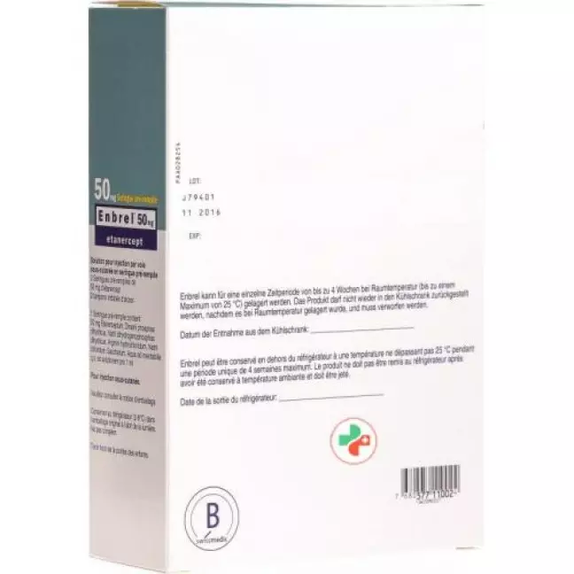 Enbrel 50 mg/ml 2 Fertigspritzen 1 ml Enbrel 50 mg/ml 2 Fertigspritzen 1 ml