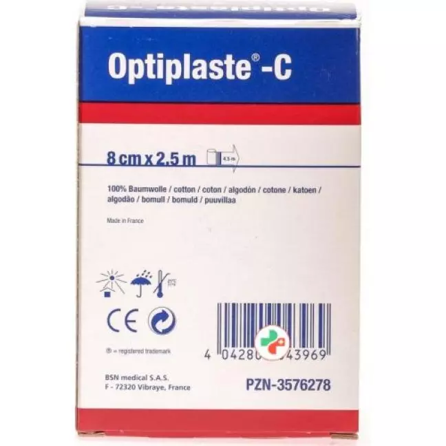 Бинт компресійний OPTIPLASTE-C 2,5мx8см Бинт компресійний OPTIPLASTE-C 2,5мx8см