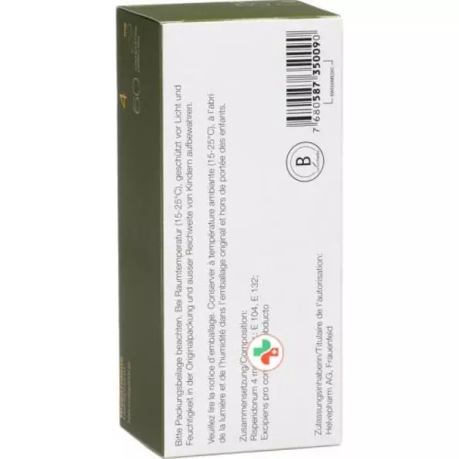Risperidone Helvepharm Filmtabl 4 мг 60 шт Risperidone Helvepharm Filmtabl 4 мг 60 шт