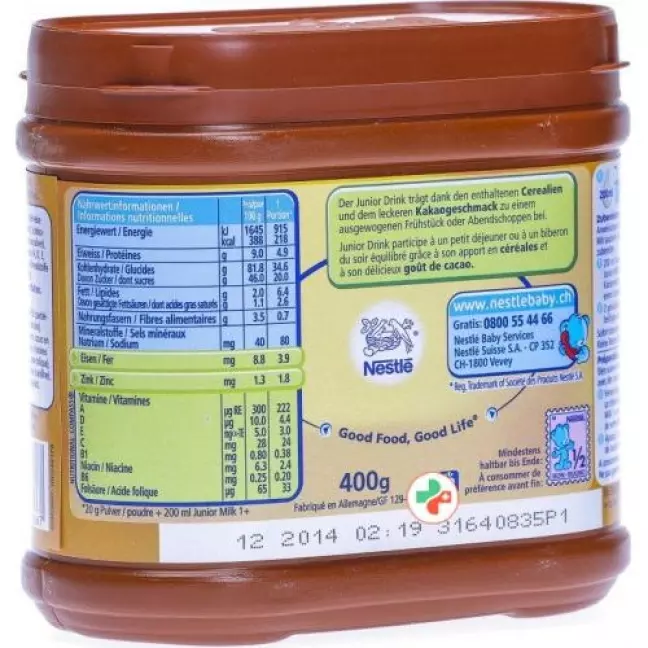 Пластівці Nestlé Bébé какао 400 г Пластівці Nestlé Bébé какао 400 г