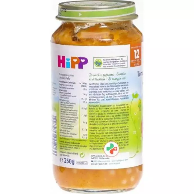 Hipp Tomatennudeln mit Kalb Glas 250г
