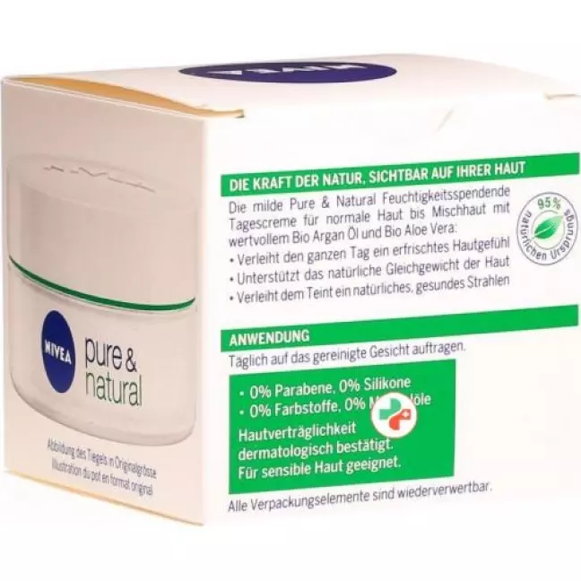 Nivea Pure&amp;Natural зволожуючий денний крем 50 мл