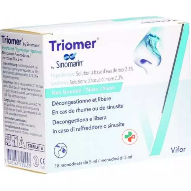 Triomer Lös Sinomarin hypertonic 18 Monodos 5 мл Triomer Lös Sinomarin hypertonic 18 Monodos 5 мл