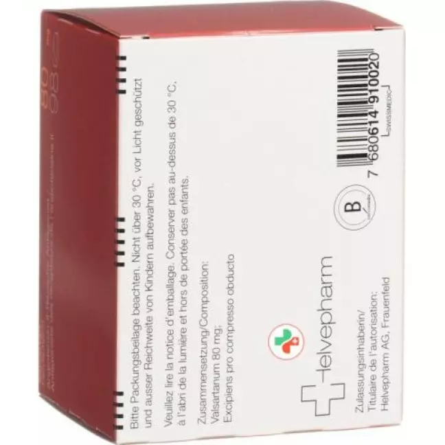 Valsartan Helvepharm Filmtabl 80 мг 98 шт Valsartan Helvepharm Filmtabl 80 мг 98 шт