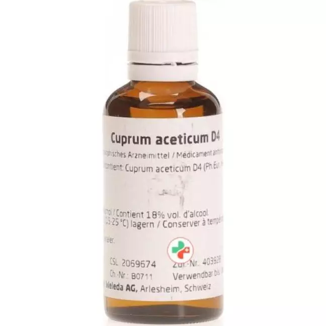 WELEDA Cuprum aceticum Dil D 4 50 мл WELEDA Cuprum aceticum Dil D 4 50 мл
