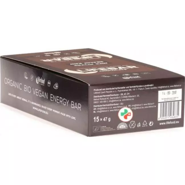 Lifefood Lifebar Chocolate Glutenfrei 15x 47г Lifefood Lifebar Chocolate Glutenfrei 15x 47г