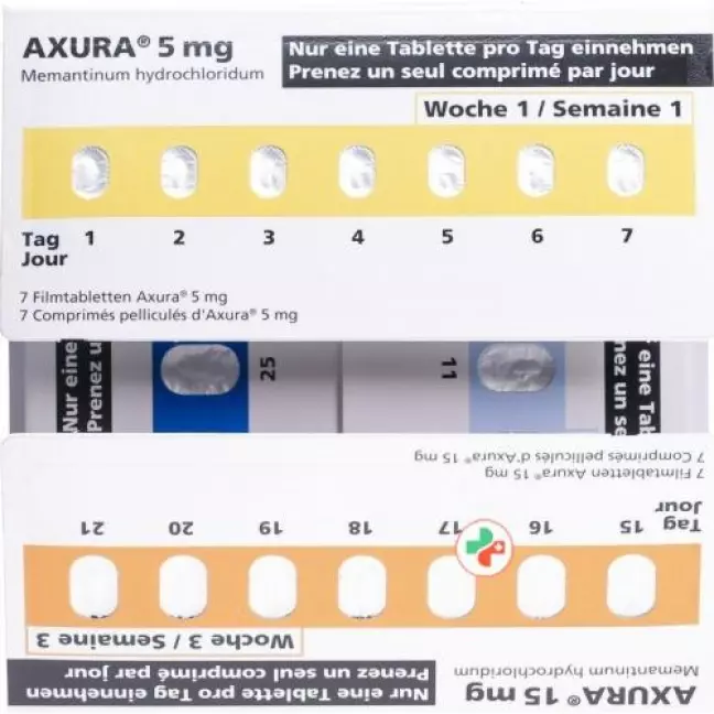 Axura стартовий пакет плівка таблетки 7х5,7х10,7х15,7х20 мг 28 шт. Axura стартовий пакет плівка таблетки 7х5,7х10,7х15,7х20 мг 28 шт.
