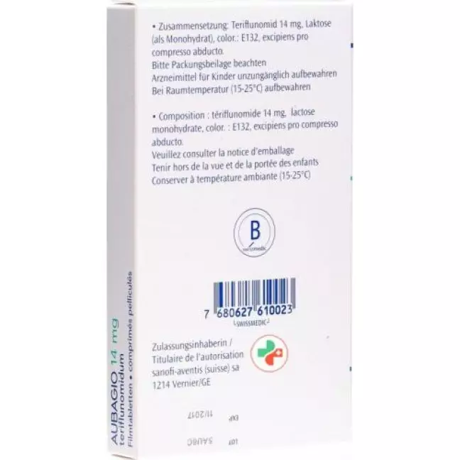 Aubagio плівка таблетки 14 мг 28 шт