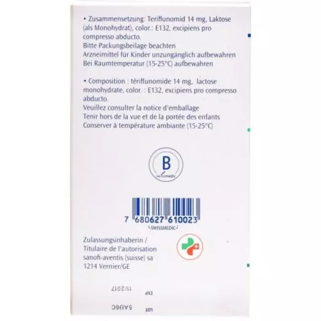Aubagio плівка таблетки 14 мг 28 шт