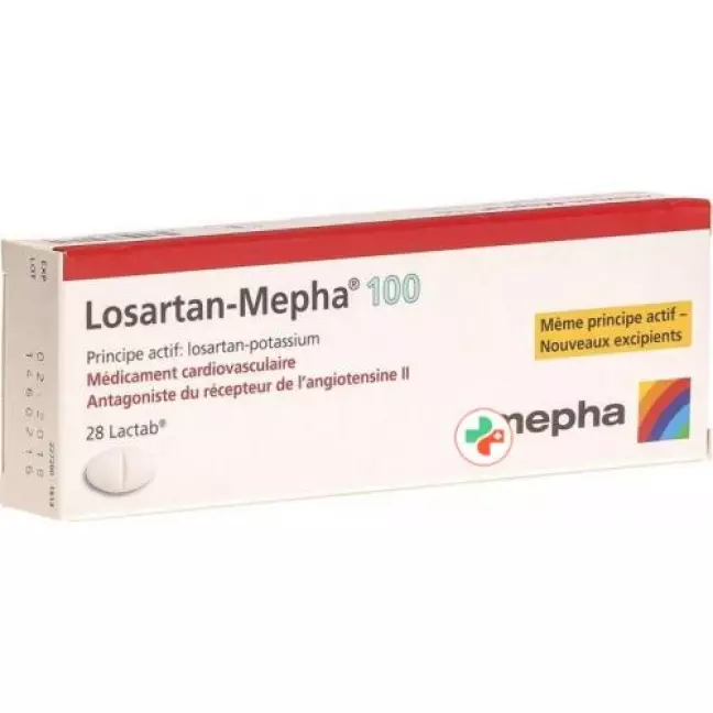 Losartan Mepha 100 mg 28 Lactabs Losartan Mepha 100 mg 28 Lactabs