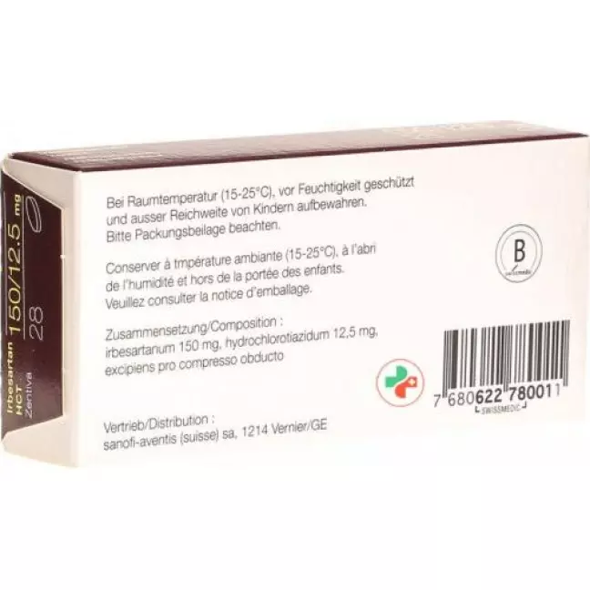 Irbesartan HCT Zentiva Filmtable 150/12,5 мг 28 шт Irbesartan HCT Zentiva Filmtable 150/12,5 мг 28 шт