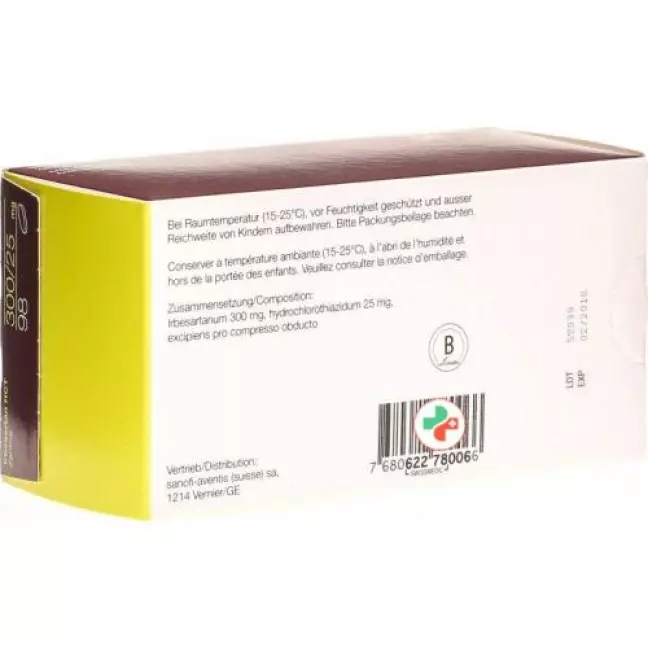 Irbesartan HCT Zentiva Filmtable 300/25 мг 98 шт Irbesartan HCT Zentiva Filmtable 300/25 мг 98 шт
