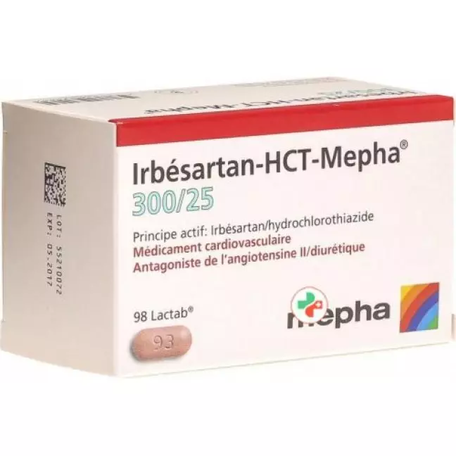Irbesartan-HCT-Mepha Lactab 300/25 98 шт Irbesartan-HCT-Mepha Lactab 300/25 98 шт