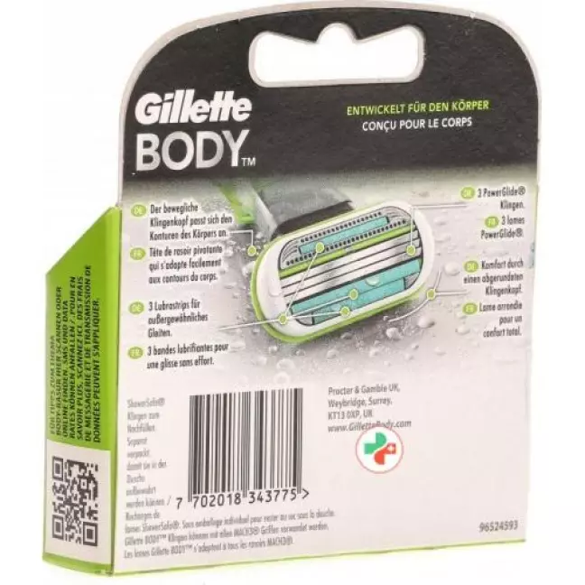 Леза Gillette Body System 4 шт Леза Gillette Body System 4 шт