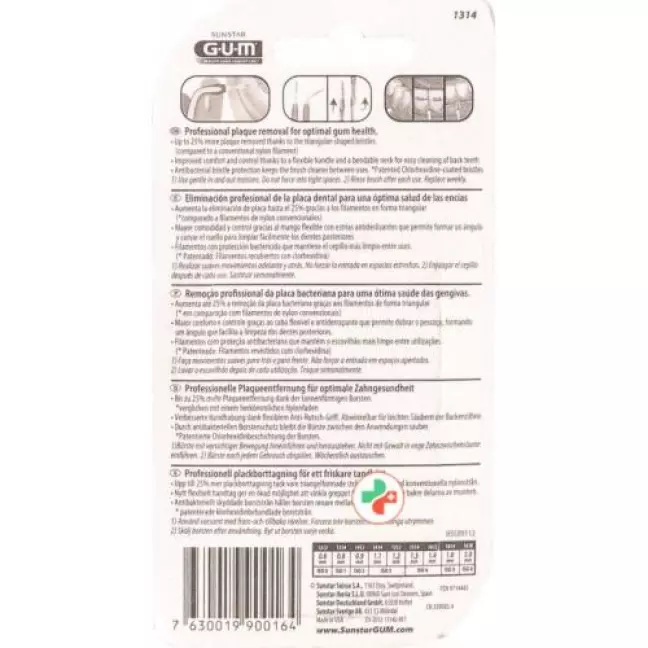 GUM SUNSTAR Proxabrush Trav-Ler ISO-Norm 1 0,8 мм циліндрична червона 6